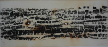 Estampas & grabados titulada "Impression de feu" por William Lecouedic, Obra de arte original, Monotipia