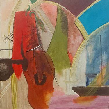 Картина под названием "VEZELAY DOM" - William Marcheval, Подлинное произведение искусства, Акрил Установлен на Деревянная ра…