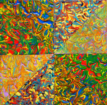 Peinture intitulée "Geometric Swirls.jpg" par William Olexik, Œuvre d'art originale, Acrylique