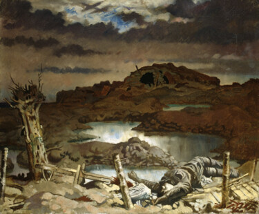 Painting titled "Zonnebeke" by William Orpen, Original Artwork, Oil