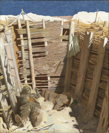 Картина под названием "Allemands morts dan…" - William Orpen, Подлинное произведение искусства, Масло