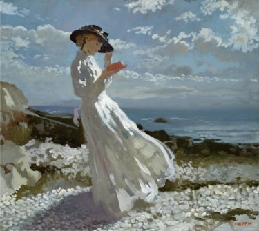 Pintura intitulada "Lecture de Grace à…" por William Orpen, Obras de arte originais, Óleo