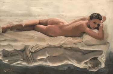 Schilderij getiteld "A Sculptured Form" door William Oxer F.R.S.A., Origineel Kunstwerk, Acryl