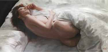 Painting titled "Softly Sleeping" by William Oxer F.R.S.A., Original Artwork, Acrylic