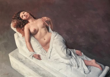 Pintura intitulada "The Pedestal" por William Oxer F.R.S.A., Obras de arte originais, Acrílico