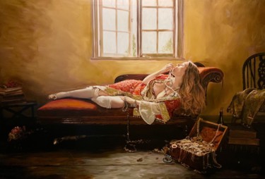 Schilderij getiteld "The Muse, or Like F…" door William Oxer F.R.S.A., Origineel Kunstwerk, Olie