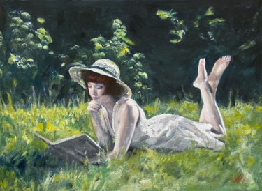 Schilderij getiteld "Halcyon Days" door William Oxer F.R.S.A., Origineel Kunstwerk, Olie