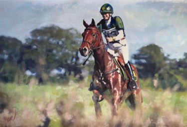 Peinture intitulée "The Jockey" par William Oxer F.R.S.A., Œuvre d'art originale, Acrylique