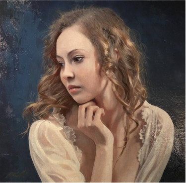 Pintura intitulada "Fidelity" por William Oxer F.R.S.A., Obras de arte originais, Óleo