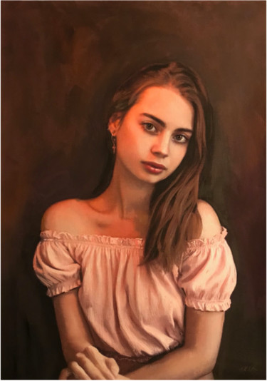 Painting titled "Pretty In Pink" by William Oxer F.R.S.A., Original Artwork, Acrylic
