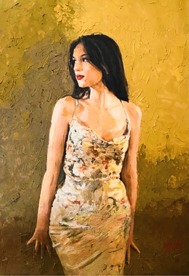 Painting titled "Relighting The Fire" by William Oxer F.R.S.A., Original Artwork, Oil