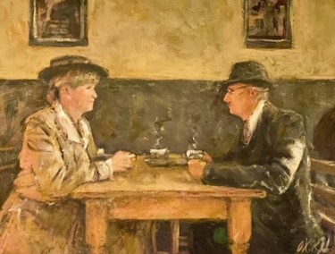Malarstwo zatytułowany „Afternoon Tea At Kn…” autorstwa William Oxer F.R.S.A., Oryginalna praca, Akryl
