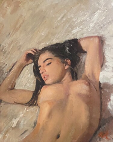 Painting titled "‘Toward The Edge’" by William Oxer F.R.S.A., Original Artwork, Oil Mounted on Other rigid panel