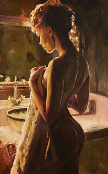 Painting titled "‘BEFORE THE NIGHT B…" by William Oxer F.R.S.A., Original Artwork, Oil Mounted on Cardboard