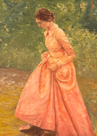 Painting titled "'Stepping Out'" by William Oxer F.R.S.A., Original Artwork, Oil