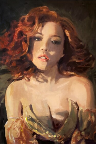 Pintura titulada "The Firecracker" por William Oxer F.R.S.A., Obra de arte original, Oleo Montado en Cartulina