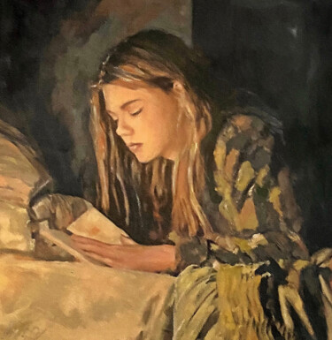 Painting titled "The Good Book" by William Oxer F.R.S.A., Original Artwork, Oil