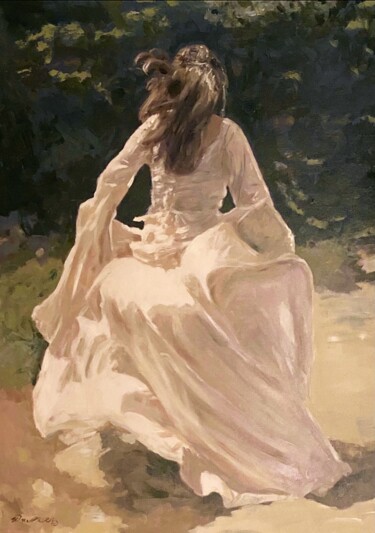 Painting titled "‘DANCING IN THE MOO…" by William Oxer F.R.S.A., Original Artwork, Oil