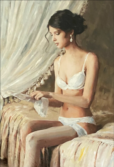 Ζωγραφική με τίτλο "'Bright Morning'" από William Oxer F.R.S.A., Αυθεντικά έργα τέχνης, Λάδι