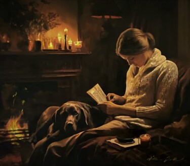 Pintura intitulada "Dozing Off" por William Oxer F.R.S.A., Obras de arte originais, Óleo