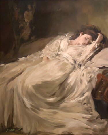 Картина под названием "'The Dreamer'" - William Oxer F.R.S.A., Подлинное произведение искусства, Масло