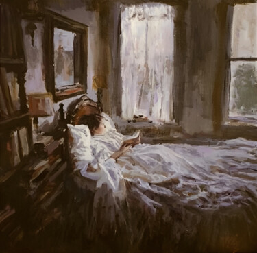 「'Hiding Away'」というタイトルの絵画 William Oxer F.R.S.A.によって, オリジナルのアートワーク, オイル
