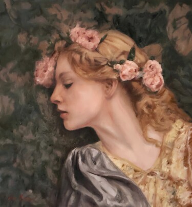 Painting titled "'Flora'" by William Oxer F.R.S.A., Original Artwork, Oil