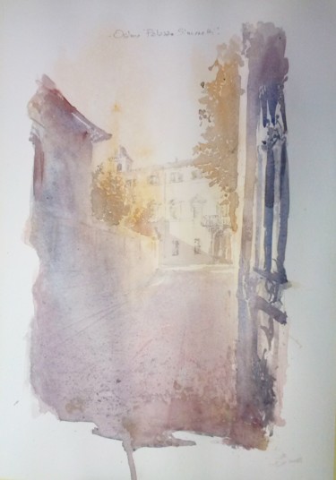 Malerei mit dem Titel "Osimo "Palazzo Simo…" von William Serafini, Original-Kunstwerk, Aquarell