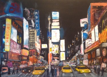 Картина под названием "New-York . Time Squ…" - William Thielland, Подлинное произведение искусства