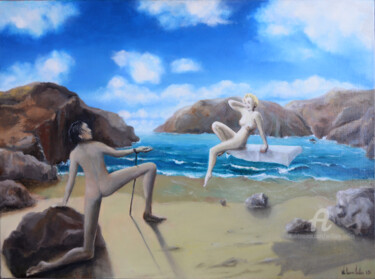 Картина под названием "Le spectre de Dali…" - William Vallée, Подлинное произведение искусства, Масло