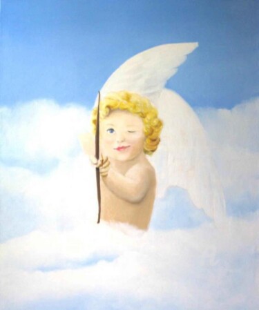 Schilderij getiteld "Cupidon" door William Vallée, Origineel Kunstwerk