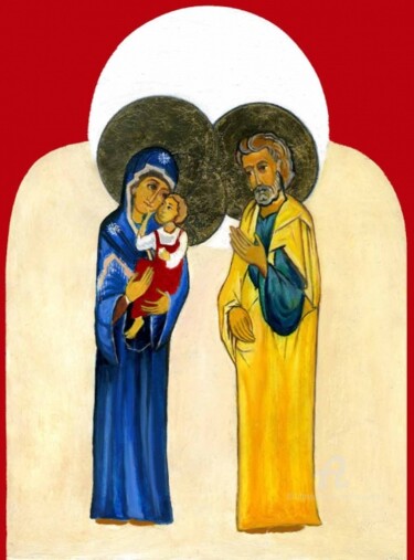 Peinture intitulée "La Sainte Famille" par William Vallée, Œuvre d'art originale