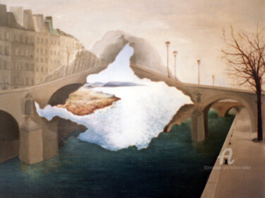 Peinture intitulée "Pont-Marie.jpg" par William Vallée, Œuvre d'art originale, Huile