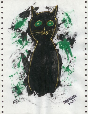 Painting titled "Sweatpea The Cat" by William Washburn, Original Artwork, Acrylic