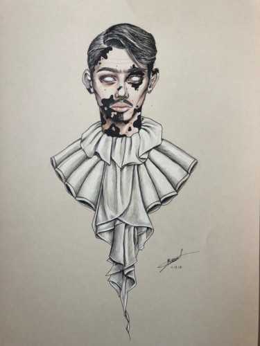 Drawing titled "Maléfice" by William Bernard, Original Artwork, Pencil