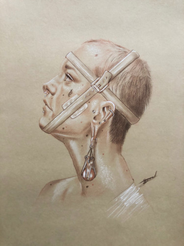 Dessin intitulée "Judit" par William Bernard, Œuvre d'art originale, Crayon