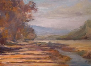 Painting titled "Blue Ridge landscape" by William Dunn, Original Artwork, Oil