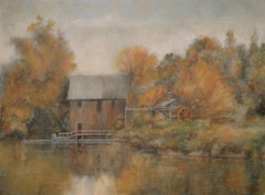 Painting titled "An autumn reflection" by William Dunn, Original Artwork