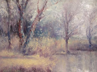 Painting titled "Winters edge" by William Dunn, Original Artwork, Oil