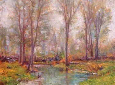 Painting titled "Woods in compliment" by William Dunn, Original Artwork, Oil