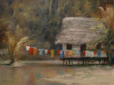 Painting titled "Guatemalan wash day" by William Dunn, Original Artwork