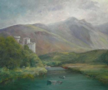 Painting titled "A Celtic landscape" by William Dunn, Original Artwork, Oil