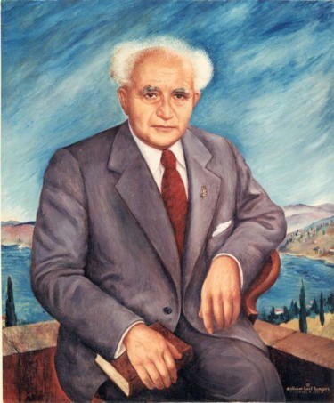 Painting titled "Ben Gurion" by William Earl Singer, Original Artwork