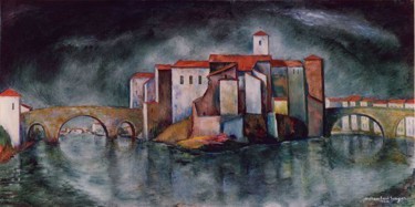 Painting titled "Island in the Tiber" by William Earl Singer, Original Artwork