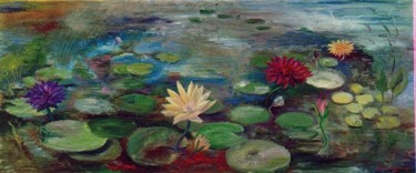 Painting titled "Water Lilies" by William Earl Singer, Original Artwork