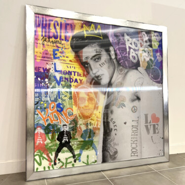 「ELVIS MAGIC POP」というタイトルのデジタルアーツ Will Bによって, オリジナルのアートワーク, デジタル絵画 プレキシガラスにマウント