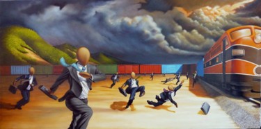 Painting titled "Nothing says fight…" by William Johns, Original Artwork, Oil