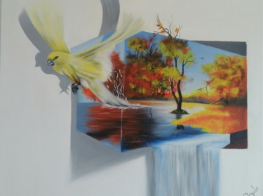 Peinture intitulée "Pássaro voando.jpg" par Will Bahia, Œuvre d'art originale