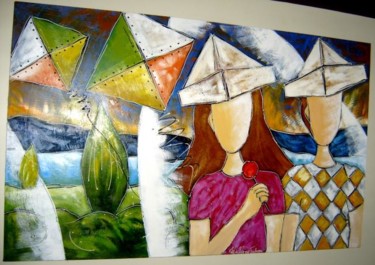 Painting titled "ENTRE NAMORADOS" by Williane Tabosa, Original Artwork