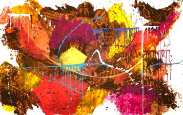 Картина под названием "Abstrait N°23" - Willigo, Подлинное произведение искусства, Акрил